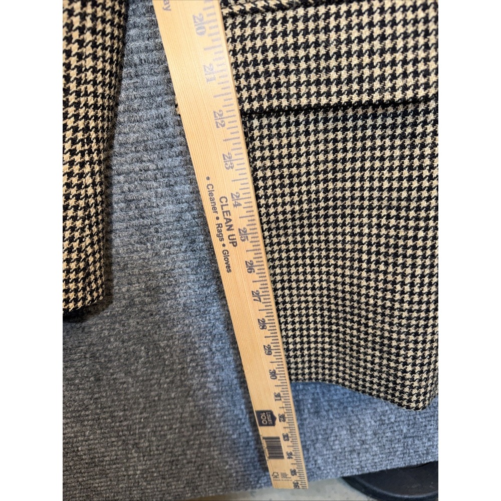 Vtg Harv'e Bernard Sport Coat Tweed Blazer Mens 48R Houndstooth Wool Brown Black - Picture 7 of 16